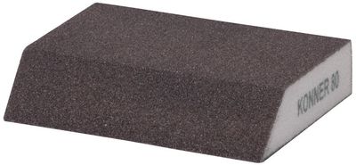 Sponge KONNER G80, sanding, 125x90x65x25 mm, beveled