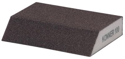Sponge KONNER P100, sanding, 125x90x65x25 mm, beveled