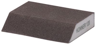 Sponge KONNER G120, sanding sponge, 125x90x65x25 mm, beveled