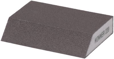 Sponge KONNER G220, sanding sponge, 125x90x65x25 mm, beveled