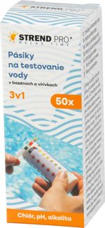 Pásiky na testovanie vody Strend Pro, 50x, 3v1- chlór/pH/alkalita, tester, sellbox