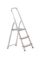 Stepladder ALVE EUROSTYL HOBBY 2913 3-step, red, 130 cm, load capacity 120 kg