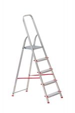 Stepladder ALVE EUROSTYL HOBBY 2915 5-step, red, 175 cm, load capacity 120 kg
