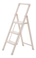 Strend Pro lépcső, összecsukható, 3 fokos, kapaszkodóval, krémszínű