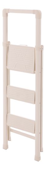 Strend Pro lépcső, összecsukható, 3 fokos, kapaszkodóval, krémszínű