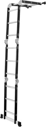 Létra Strend Pro, univerzális, alumínium/acél, 4x3 fokos PRO, platformmal