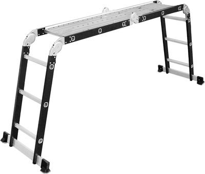 Ladder Strend Pro, universal, aluminium/steel, 4x3 rungs PRO, with platform