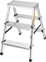 Stepladder Strend Pro DD, aluminum, 2x3 step, max. 125 kg
