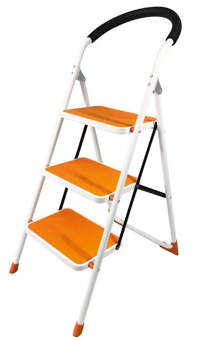 Step-ladder • 3 steps, max. 150 kg, orange