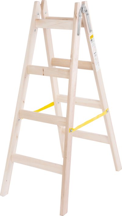 Ladder Strend Pro, 4-step, double, for painting, wooden, 1.30 m, max. 150 kg