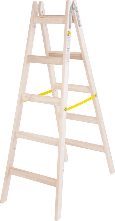 Ladder Strend Pro, 5-step, double, for painting, wooden, 1.60 m, max. 150 kg