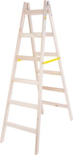 Ladder Strend Pro, 6-rung, wooden stepladder, 1.90 m, max. 150 kg