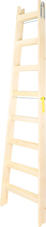 Ladder Strend Pro, 8-step, wooden stepladder, 2.50 m, max. 150 kg