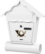 Mailbox NESTOR, 370x100x440 mm, with newspaper holder, white