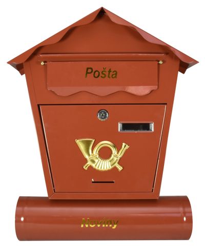 Post box NESTOR, 440x370x100 mm, brown