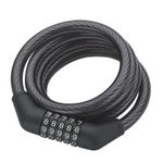 Lock ZOLI 87620, 10 mm x 120 cm, for bicycle, 5-digit code, coiled