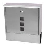 Mailbox MADISON, 340x310x100 mm, with newspaper holder, stainless steel