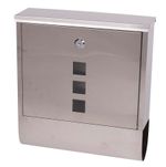 Mailbox MADISON, 340x310x100 mm, with newspaper holder, stainless steel