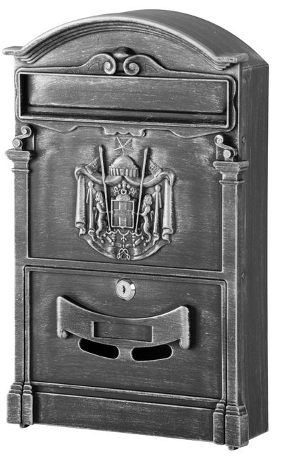 Post box ALU, antique silver, 410x255x90 mm