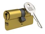 Cylinder insert FAB HOME 2.00**/D 30+35, 3 keys, standard, polished brass
