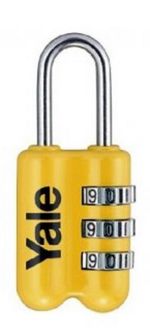 Lock Yale YP2/23/128/1, padlock, travel, with numerical combination, yellow