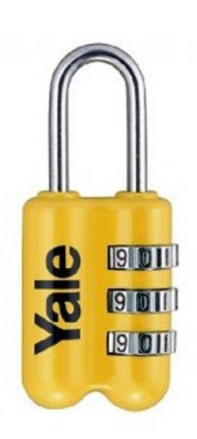 Lakat Yale YP2/23/128/1, függő, utazó, számkombinációs, sárga