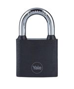 Lakat Yale Y111B/38/121/1, függő, vas, fekete, 38 mm, 3 kulcs