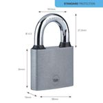 Lakat Yale Y111B/38/121/1, függő, vas, fekete, 38 mm, 3 kulcs