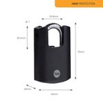 Lakat Yale Y121B/40/125/1, High Security, függő, fekete, 46 mm, 3 kulcs