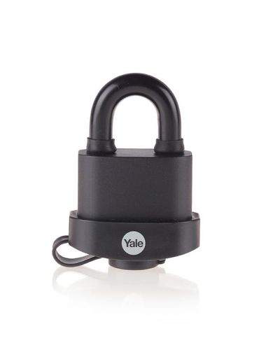 Lakat Yale Y220B/51/118/1, High Security, függő, laminált acél, fekete, 53 mm, 3 kulcs