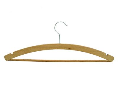 Hanger, men's, beech wood, 420x8 mm, waxed, with notch