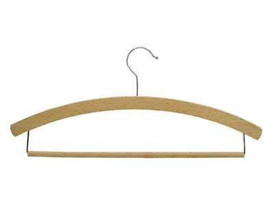 Hanger, men's, beech wood, 420x8 mm, waxed, nickel-plated L-hook