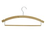 Hanger, men's, beech wood, 420x8 mm, waxed, with notch, nickel-plated L-hook