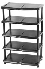 Shoe rack Strend Pro, 5-tier, black, 48x30.5x86 cm