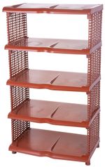 Cipőpolc Strend Pro, 5 szintes, műanyag, rattan, 48x30,5x86 cm