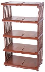 Shoe rack Strend Pro, 5-tier, plastic, rattan, 48x30.5x86 cm