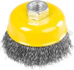 Cup Wire Brush Strend Pro CCB-501, 75 mm, crimped wire, M14x2, 0.3 mm wire