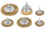 Kefe csiszoláshoz Tigerlion 8220, csésze alakú, hullámos, 6 részes kefekészlet, szárral