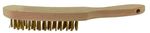 Wire brush 4 - raws, Strend Pro, brass, wooden handle
