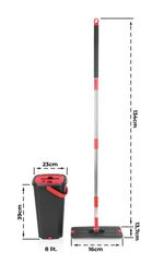 Cleaning Set MagicHome QuickShine mop, flat, with 8 liter wringer bucket, for floors