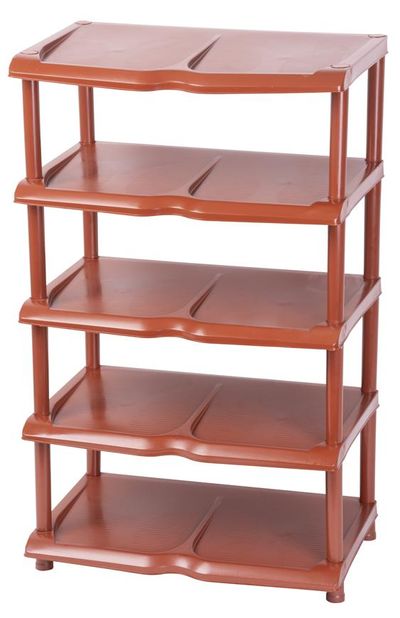 Cipőpolc Strend Pro, 5 szintes, barna, 48x30,5x86 cm