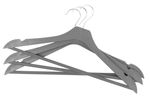 Hanger Strend Pro, for clothes, plastic, Wood design, black/brown/grey, pack of 3 pcs, 44x21.5 cm