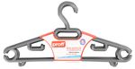 Hanger PFF, for clothing, plastic, children's, black/brown/gray, pack. 6pcs