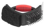 Kefe Strend Pro Grill, BBQ, 3-szögletű, kézi, szilikon nyél, grilltisztításhoz, kaparóval, 15x13x7 c