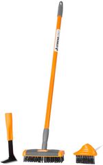 Cleaning Brush Strend Pro, for interlocking paving, 4-piece set, with telescopic handle, weed remove