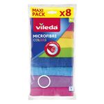 Cloth Vileda Microfibre Colors, microfiber, pack of 8 pcs