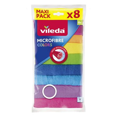 Cloth Vileda Microfibre Colors, microfiber, pack of 8 pcs