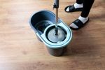 Takarítókészlet Strend Pro Quantum, 16 liter, forgó felmosó + vödör, teleszkópos nyél, türkiz/szürke