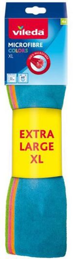 Kendő Vileda Microfibre Colors XL, mikroszálas, 4 db-os csomag