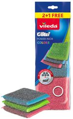 Scouring pad Vileda Power Inox Colors 2+1 pcs